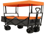 480Lbs Collapsible Wagon with Canopy,Wagon Stroller with 7" All-Terrain Wheels, Lightweight Foldable 01562892