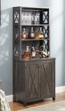 ZUN Wine Bar Cabinet with for Wine Glass Rack, Wood Frame Side Home Source Bar Cabinet and Hollow out W1758P210360