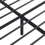 King Bed Frame Storage Headboard, Charging Station and LED Lights, Upholstered Platform Bed 18121287