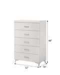 ZUN White 5-Drawer Chest with Metal Legs B062P209024