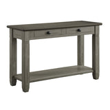 Coffee and Antique Gray Finish 1pc Sofa Table with 2 Drawers Bottom Shelf Wooden Living Room B011P175712