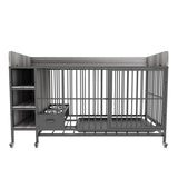 Large pet cage with storage rack, drawers with stainless steel food and water basin, made of iron W3064P245385