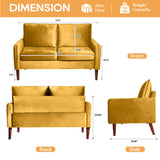 54" Velvet Sofa for Small Spaces, Modern Army Green Fabric Couch with Plush Comfort, Compact Living 18919918