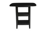 ZUN Black Finish 5pc Counter Height Set Dining Counter Height Table with Lower Shelves and 4x Chairs Set B011P194586