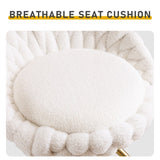 2pcs Teddy Velvet Gold-plated Iron Feet Bar Stool Weaving Style White With Swivel 54069283