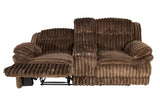 Manual Motion Loveseat Recliner Fur-Like Corduroy in Chocolate B089P296897