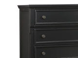 Casual Transitional Styling 1pc Chest of Drawers Black Finish Bun Feet Bedroom Furniture B01146552