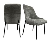 Upholstery Boucle Fabric Dining Side Chair Set of 2, Grey B091P183385