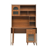 Computer Desk with 90 Degree Rotating Desktop, 43x70 Inch Office Desk with Storage Drawer and N733P279101D