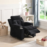 ZUN Kids Chair, Kids Upholstered Couch with Two Cup Holder, Footrest, Backrest, Toddlers Velvet W2297P155393