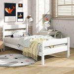ZUN Twin Bed with Headboard and Footboard,White 40497967