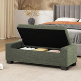 50" Ottoman Bench in Textured Fabric, Rectangular Design with Hinged Lid for Seating, Footrest, and 74862.00