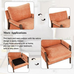 ZUN Mid-Century Modern Velvet Accent Chair,Leisure Chair with Solid Wood and Thick Seat Cushion for WF301654AAG