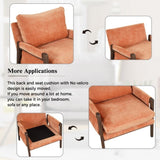 ZUN Mid-Century Modern Velvet Leisure Chair with Solid Wood and Thick Seat Cushion for Living 02404629