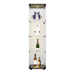ZUN LED lights Glass Display Cabinet 4 Shelves with Door, Floor Standing Curio Bookshelf for Living Room W1806P146446