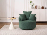 360&deg Swivel Chair Accent Barrel Chair Swivel Round Upholstered Sofa Chair with 3 Removable W2231P264471