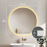 ZUN 32'' LED Round LED Bathroom Mirror with Lights-Wall Mount Vanity, Anti-Fog, 3 Color Temperature W2709P242511