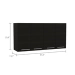 ZUN 120 Wall Cabinet, Four Doors, Two Cabinets, Two Shelves -Black B20091817