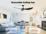 New Arrival 38-Inch Black Ceiling Fan Without Light,3 ABS Blades&Powerful DC Motor,1/4/8H Timer 31437932