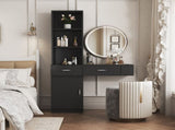 Black modern simple hair desk, multi-layer storage, large storage space W33163005