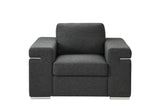 Gianna Black Linen Fabric Arm Chair B061P184125
