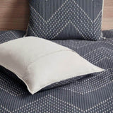 3 Piece Embroidered Cotton Quilt Set Navy King/Cal King B03596540