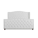 ZUN Marcella Upholstered Shelter Headboard Bed Set, King, Bright White Polyester B2719P238227