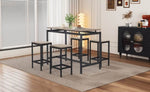 ZUN TREXM 5-Piece Compact Bar Table Set with Table and Stools - Modern Industrial Design, Space-Saving N715P173160A