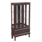 ZUN Curio Cabinet Lighted Glass Cabinet Glass Wine Cabinet Curio Display Cabinet with Adjustable Glass W2275P199813