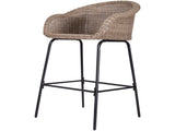 Ladd Outdoor Metal Wicker Barstool, Light Brown Faux Wicker, Set of 2 N775P277558B
