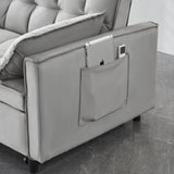 Modern Velvet Loveseat Futon Sofa Couch Pullout Bed, Small Love Seat Lounge Sofa w/Reclining 11183892