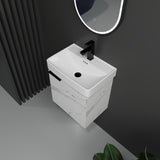 ZUN 20" Wall-Mounted Bathroom Vanity with Ceramic Sink, Storage Cabinet with Doors W1972P196396