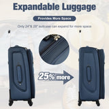 Softside Luggage Expandable 3 Piece Set Suitcase with Duffel Bag Upright Spinner Softshell N732P201004M
