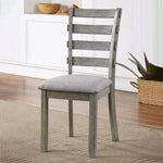 ZUN Gray Color Dining Chairs Padded Seat Set of 2pc Side Chair Ladder Back Kitchen Dining Room B011P246316