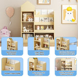 Wood Kids Wooden Bookshelf Toy Storage Organizer with Bookcase, Kid's Bin Storage Unit with 6 96058687