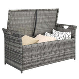 106*52*46cm Iron Frame Can Accommodate Gray Gradient Footstool Locker Rattan Locker 16976080