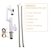 Bathroom White Sink Faucet with Spray Function and Temperature Display for Anti-Skid Switch and Hot W1217P214946