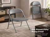 2 Pack/ 4 Pack Folding Chair, with Padded Cushion and Back - PU Leather Stackable Portable Dining 78365455