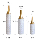 Floor Metal Vases Decorated White Metal Set of 3 gorgeous home decoration large glazed metal W2796P237521