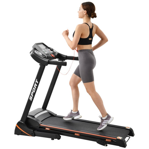 ZUN Folding Electric 3.5HP Treadmill With Incline Medium Running Machine Motorised LCD Gym 330lbs W540133656