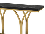 Modern Console Table with LED Lights, Faux Marble Entryway Side Table, Gold & Black 24780393