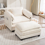 55.32*39.76" Oversized Sofa Indoor,Portable ottoman,Boucle Single Sofa Bed with Wider seat,Double W2715P269740