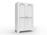 61'' 2 Shapely Doors Cabinet, Metal Storage Cabinet with Doors and Adjustable Shelves, for Bedroom, 54735859
