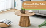 ZUN Natural Wood Grain MDF Round Coffee Table - 25.6" Diameter, 15.7" Height.Natural Wood Grain Texture W2920P232765