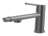 Gun Gray Single Handle Bathroom Faucet for 1 or 3 Holes ,Fountain and Flow Mode 2-in-1 function,Deck 16259621