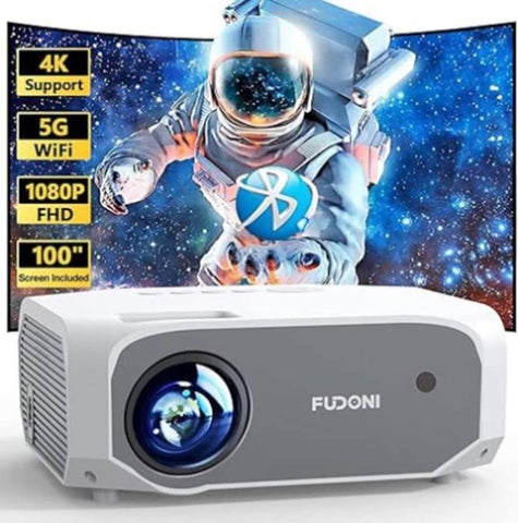 ZUN Projector with WiFi and Bluetooth - Native 1080P 5G WiFi 4K projector compatible with FUDONI 12000L 05608427