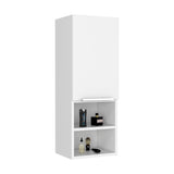 Medicine Single Door Cabinet 32" H, Two Interior Shelves, Two External Shelves, White B097133167