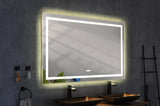 ZUN LED Bathroom Mirror 55"x 30 " with Front and Backlight, Large Dimmable Wall Mirrors with Anti-Fog, W928P177882