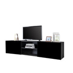 ZUN FCH Modern Minimalist Floating TV Stand for 65-inch TVs, High Glossy Wall-Mounted Entertainment 06436605