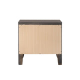 Wooden Nightstand with 2 Drawers and 1 Tray, Gray Oak B016P253013